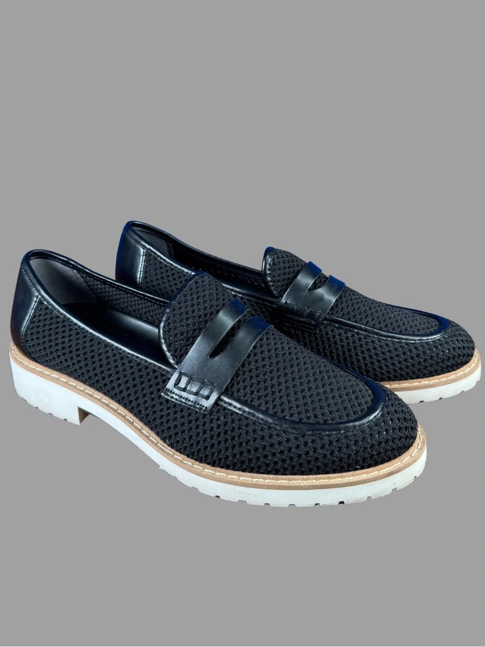 Franco Sarto Celeste Black Mesh Loafers